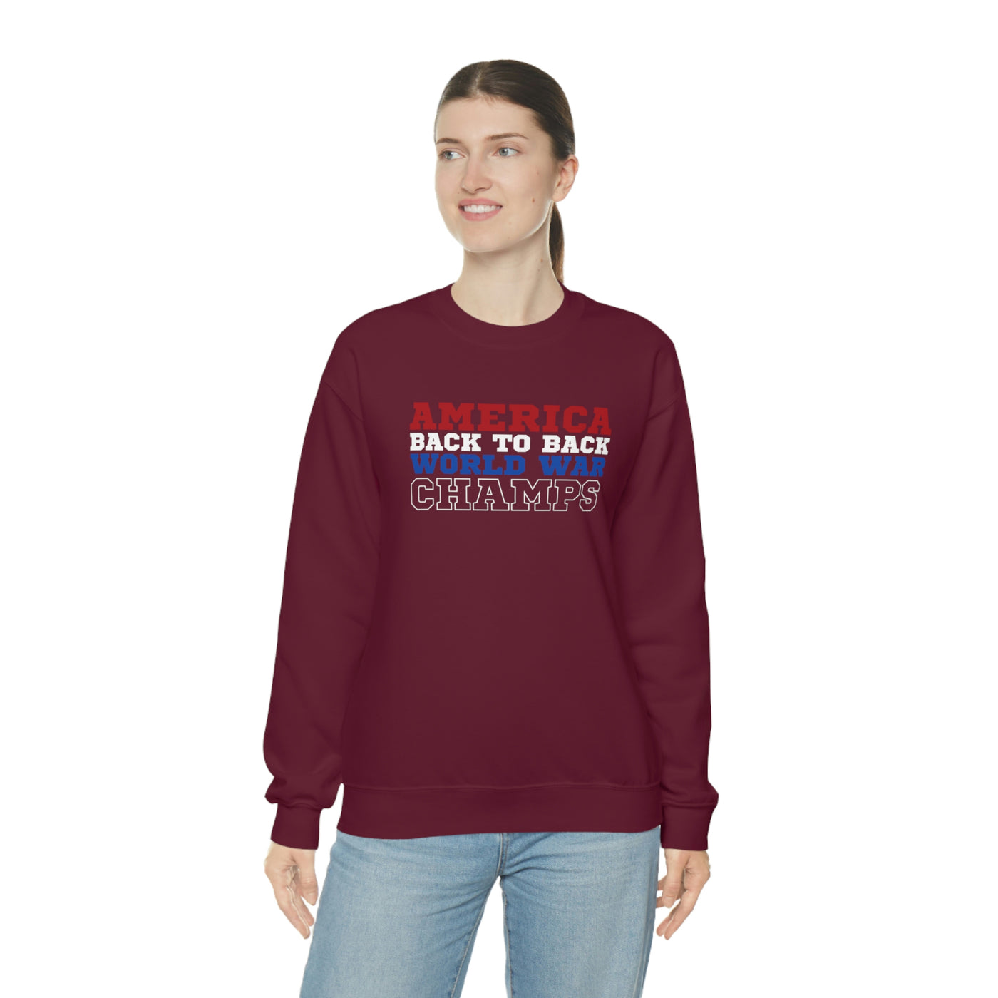 America Back To Back World War Champs Crewneck Sweatshirt