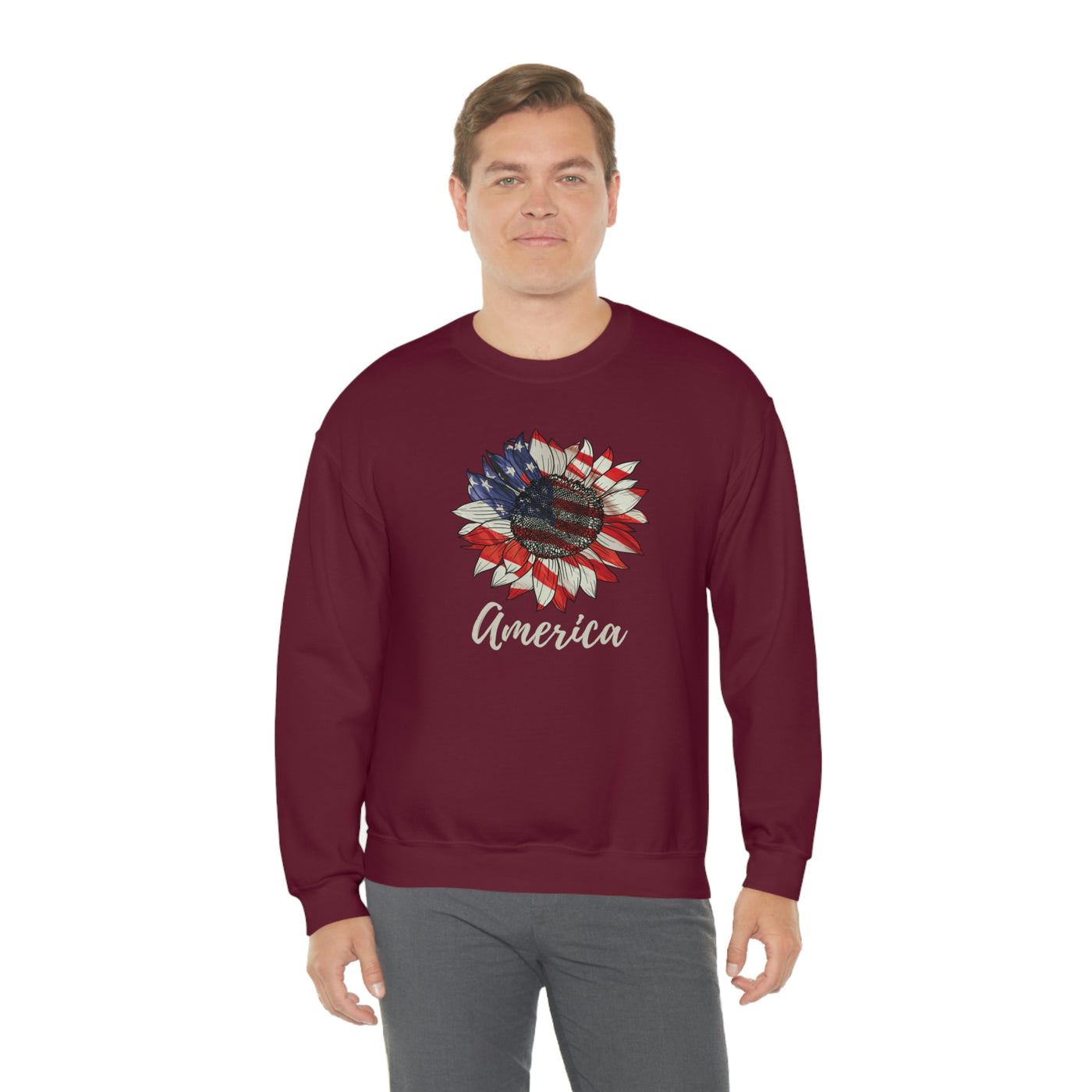 America Sunflower Crewneck Sweatshirt
