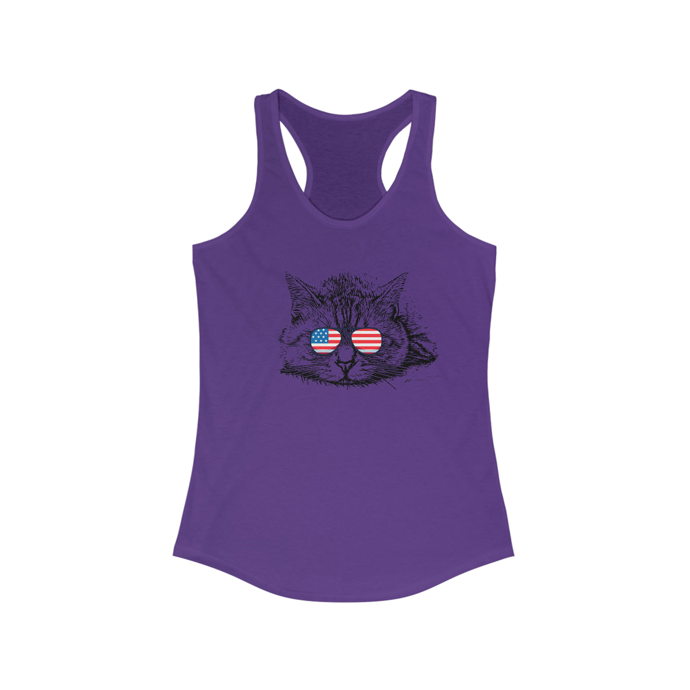 Independence Day Cat Women's Racerback Tank