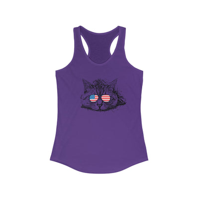 Independence Day Cat Women's Racerback Tank