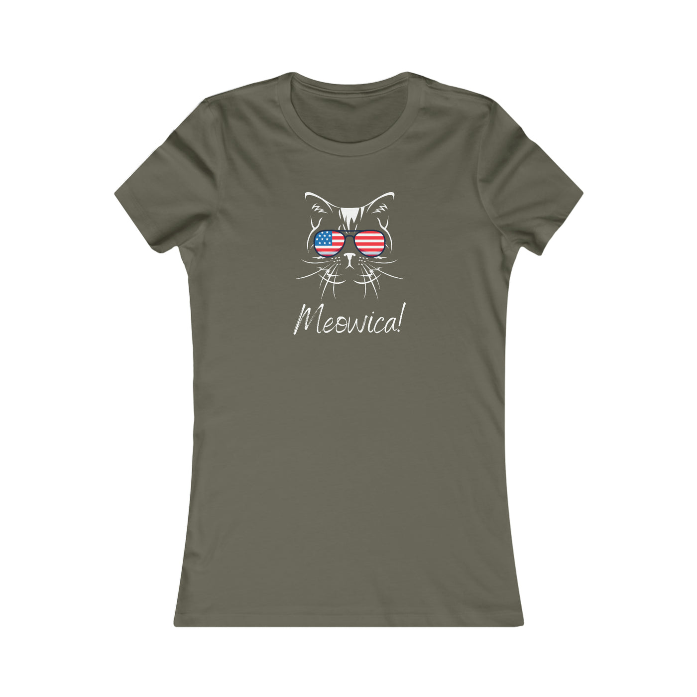 fourth of july Meowica! Women's Favorite T shirt army green