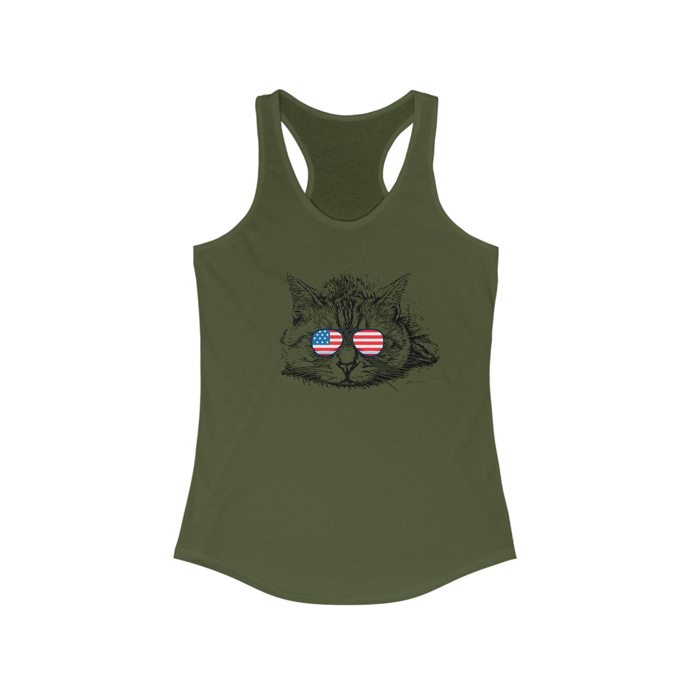 Independence Day Cat Women's Racerback Tank