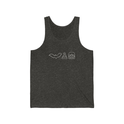 funny mens tank top bat shit crazy charcoal tri blend black