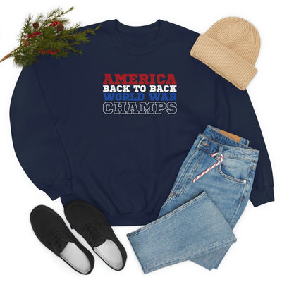 America Back To Back World War Champs Crewneck Sweatshirt