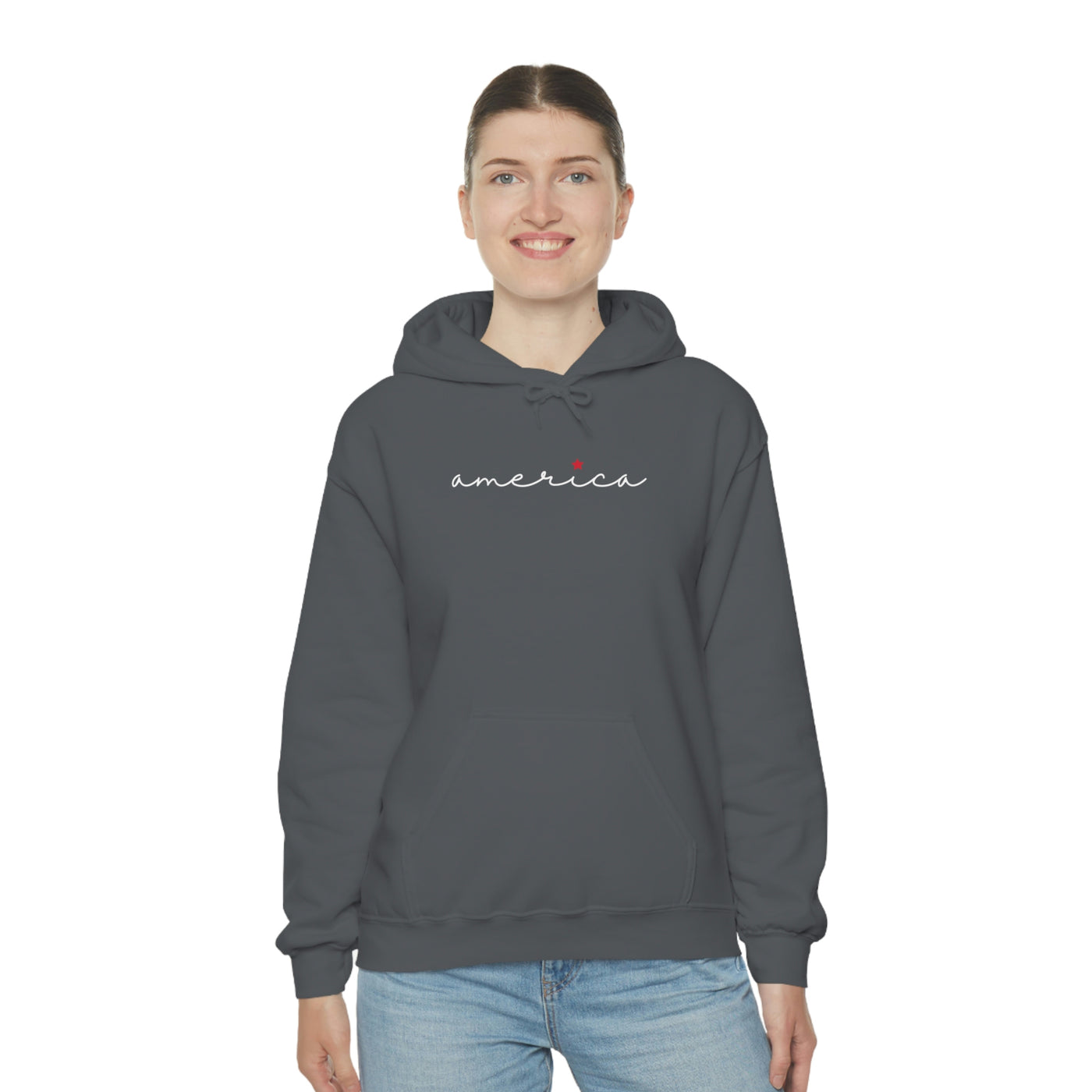 4th of july america hoodie grey for women
