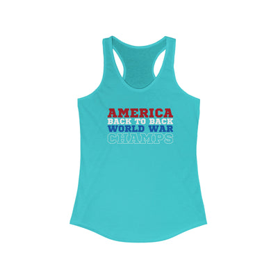 America Back To Back World War Champs Women's Racerback Tank