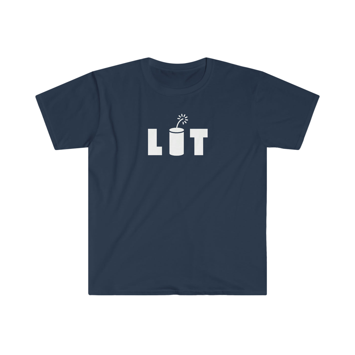 fourth of july LIT Fireworks mens T-Shirt navy