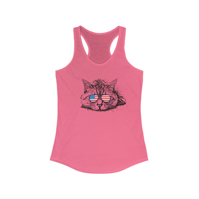 Independence Day Cat Women's Racerback Tank