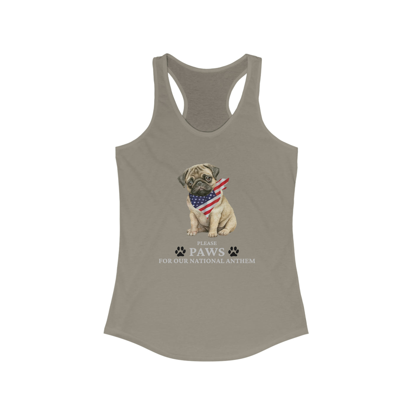 Please Paws For Our National Anthem Women's Racerback Tank