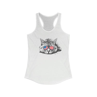 Independence Day Cat Women's Racerback Tank