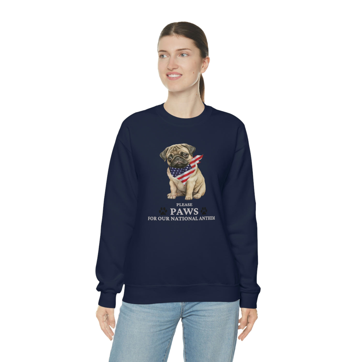 Please Paws For Our National Anthem Crewneck Sweatshirt